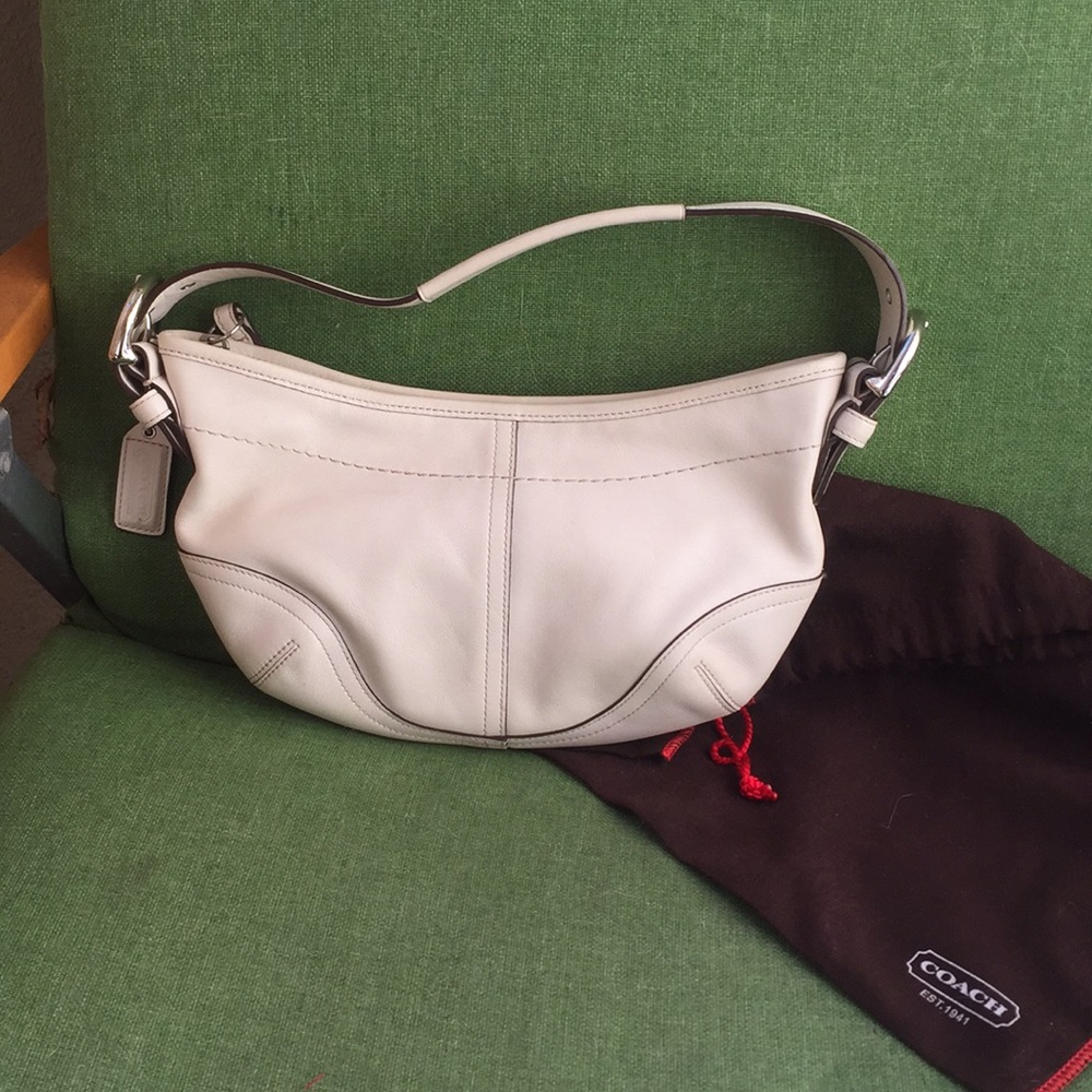 Coach Soho leather mini in cream 10x6x2”